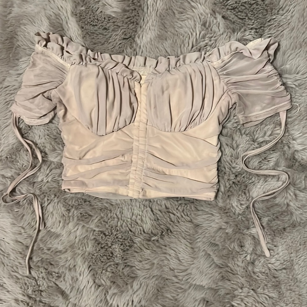 Beige crop top
